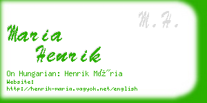 maria henrik business card